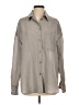 Zara Stripes Gray Long Sleeve Button-Down Shirt Size S - photo 1