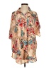 Cupshe 100% Polyester Tropical Tan Short Sleeve Blouse Size S - photo 1