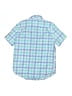 Crewcuts Checkered-gingham Blue Short Sleeve Button-Down Shirt Size 10 - photo 2