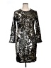 Tahari 100% Polyester Metallic Silver Cocktail Dress Size 16 - photo 1