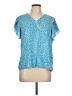 Shein 100% Polyester Blue Short Sleeve Blouse Size L - photo 1