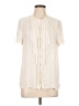 Zara Basic Ivory Short Sleeve Blouse Size L - photo 1