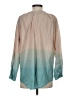 Stark X 100% Cotton Color Block Teal Long Sleeve Blouse Size XS - photo 2