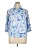 Stella Parker Tropical Blue Short Sleeve Blouse Size XL - photo 1