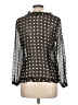 Ann Taylor 100% Polyester Polka Dots Black 3/4 Sleeve Blouse Size 10 - photo 2