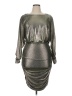 Eliza J Metallic Silver Gold Cocktail Dress Size 14 - photo 1