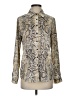 KLD Signature 100% Polyester Animal Print Silver Long Sleeve Blouse Size S - photo 1