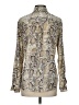 KLD Signature 100% Polyester Animal Print Silver Long Sleeve Blouse Size S - photo 2