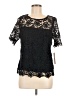 NANETTE Nanette Lepore 100% Polyester Black Short Sleeve Blouse Size M - photo 1