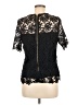 NANETTE Nanette Lepore 100% Polyester Black Short Sleeve Blouse Size M - photo 2