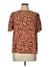 Papermoon 100% Polyester Animal Print Orange Short Sleeve Blouse Size L - photo 1