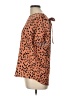 Papermoon 100% Polyester Animal Print Orange Short Sleeve Blouse Size L - photo 5