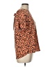Papermoon 100% Polyester Animal Print Orange Short Sleeve Blouse Size L - photo 4