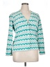 Lands' End Chevron-herringbone Teal Cardigan Size XL - photo 1