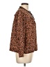 Point Sur 100% Silk Animal Print Brown Long Sleeve Silk Top Size L - photo 4