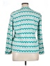 Lands' End Chevron-herringbone Teal Cardigan Size XL - photo 2