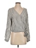Gap 100% Rayon Silver Long Sleeve Blouse Size S - photo 1
