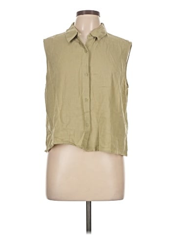 Express Sleeveless Button-Down Shirt (view 1)