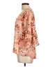 Cure 100% Polyester Orange 3/4 Sleeve Blouse Size L - photo 5