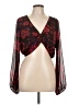 Sanctuary 100% Polyester Floral Burgundy Long Sleeve Blouse Size L - photo 1
