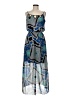 En Focus Studio 100% Polyester Print Blue Casual Dress Size 8 - photo 1