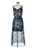 En Focus Studio 100% Polyester Print Blue Casual Dress Size 8 - photo 2