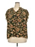 DR2 100% Polyester Floral Green Short Sleeve Blouse Size 2X - photo 1
