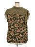 DR2 100% Polyester Floral Green Short Sleeve Blouse Size 2X - photo 2