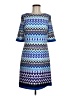 Eliza J Chevron-herringbone Blue Casual Dress Size 6 - photo 1
