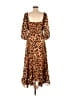 Hutch 100% Polyester Animal Print Brown Casual Dress Size S - photo 2