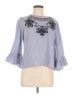 For Cynthia Blue 3/4 Sleeve Blouse Size M - photo 1