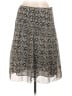 Sigrid Olsen 100% Polyester Print Tan Silver Casual Skirt Size 10 - photo 1