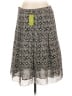 Sigrid Olsen 100% Polyester Print Tan Silver Casual Skirt Size 10 - photo 2
