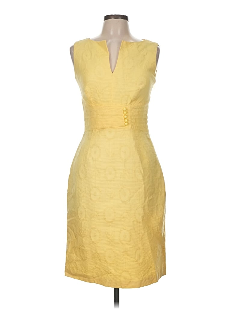 Pre-owned Kay Unger Cocktail Dress In Yellow