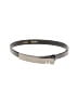 Max Mara Silver Black Leather Belt Size M - photo 1