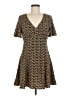 Sugar Lips 100% Polyester Print Brown Casual Dress Size M - photo 1