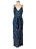 Free People 100% Viscose Paisley Blue Jumpsuit Size 2 - photo 1