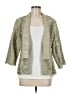Chico's 100% Polyester Metallic Green Jacket Size Med (1) - photo 1