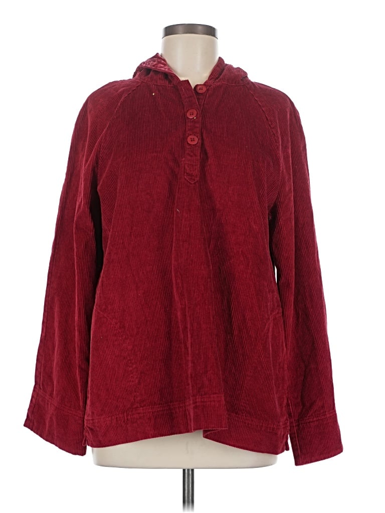 Pre-owned Jjill Fleece Jacket In Red