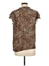 1.State 100% Polyester Animal Print Brown Short Sleeve Blouse Size M - photo 2