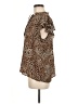 1.State 100% Polyester Animal Print Brown Short Sleeve Blouse Size M - photo 5