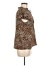 1.State 100% Polyester Animal Print Brown Short Sleeve Blouse Size M - photo 4
