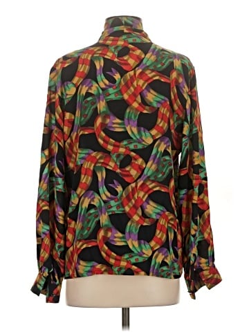 Oleg Cassini Long Sleeve Silk Top (view 2)