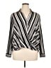 DressBarn Stripes Silver Long Sleeve Blouse Size XL - photo 1