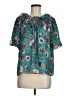 Ann Taylor LOFT 100% Polyester Teal Short Sleeve Blouse Size M - photo 1