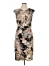 Connected Apparel Print Tan Cocktail Dress Size 10 - photo 1