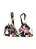 Boden Tropical Floral Multi Color Black Swimsuit Top Size 2 - photo 1