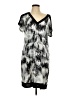Neesha Graphic Silver Casual Dress Size L - photo 1