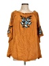 Shyanne 100% Rayon Orange 3/4 Sleeve Blouse Size L - photo 1