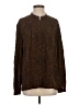 Closed Animal Print Brown Long Sleeve Blouse Size S - photo 1